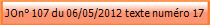 JOn° 107 du 06/05/2012 texte numéro 17